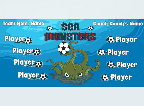 SEA Monsters - Soccer - Pole Pocket Banner
