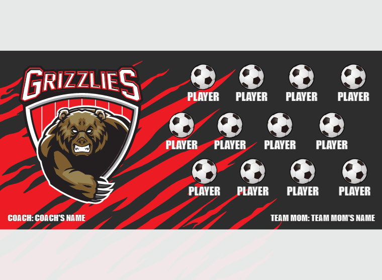 Grizzlies - Soccer - Pole Pocket Banner