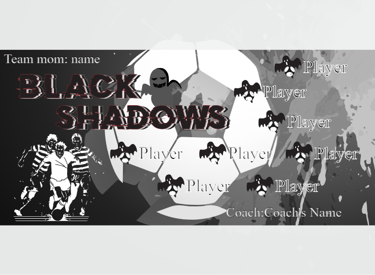 Shadows Black - Soccer - Pole Pocket Banner