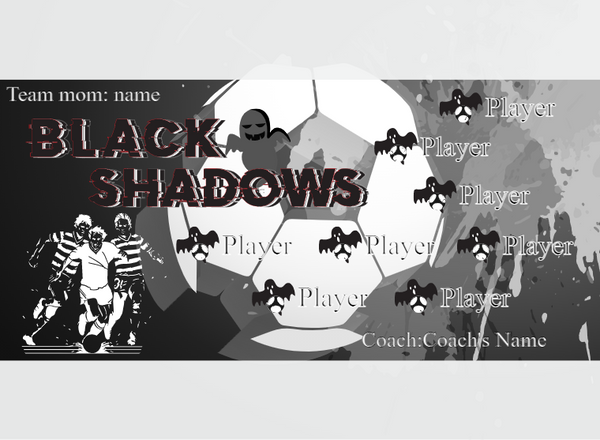 Shadows Black - Soccer - Pole Pocket Banner