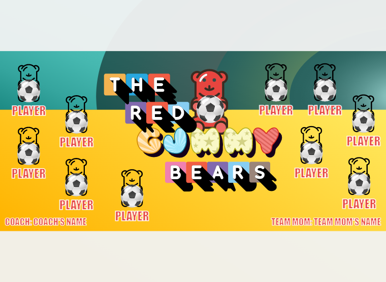 Gummy Bears - Soccer - Pole Pocket Banner