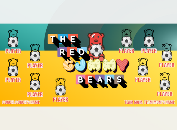 Gummy Bears - Soccer - Pole Pocket Banner