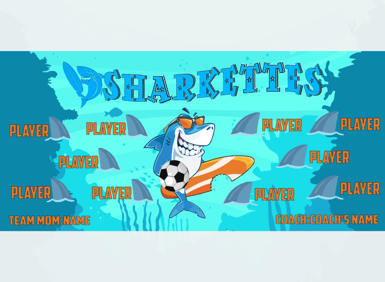 Sharkettes - Soccer - Pole Pocket Banner