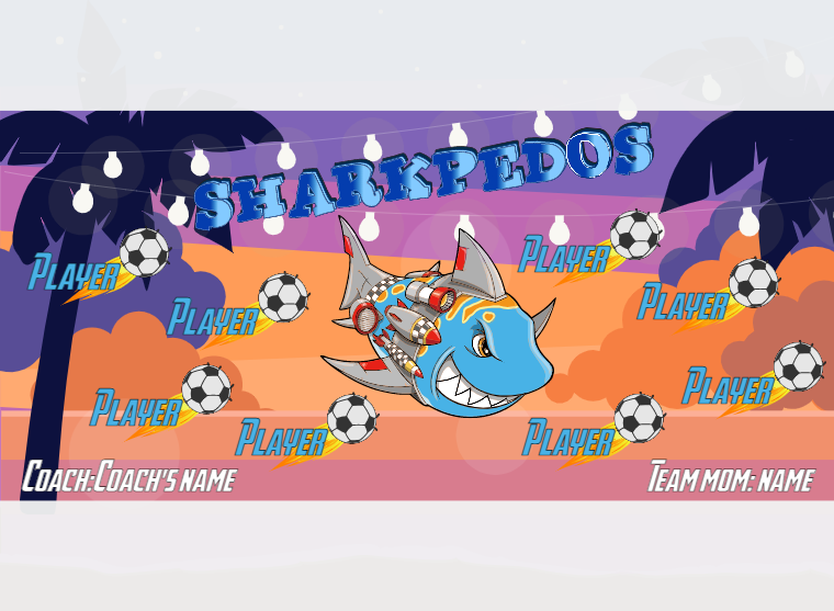Sharkpedos - Soccer - Pole Pocket Banner