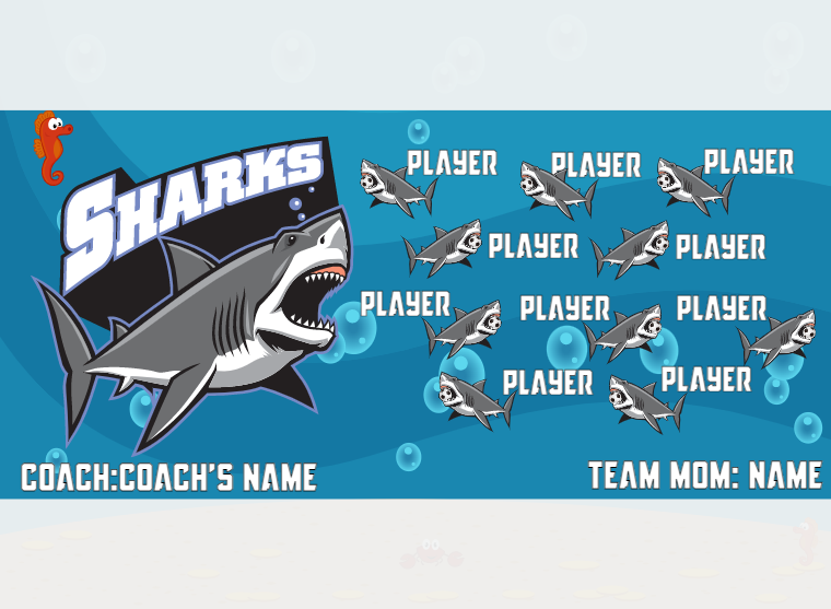Sharks - Soccer - Pole Pocket Banner