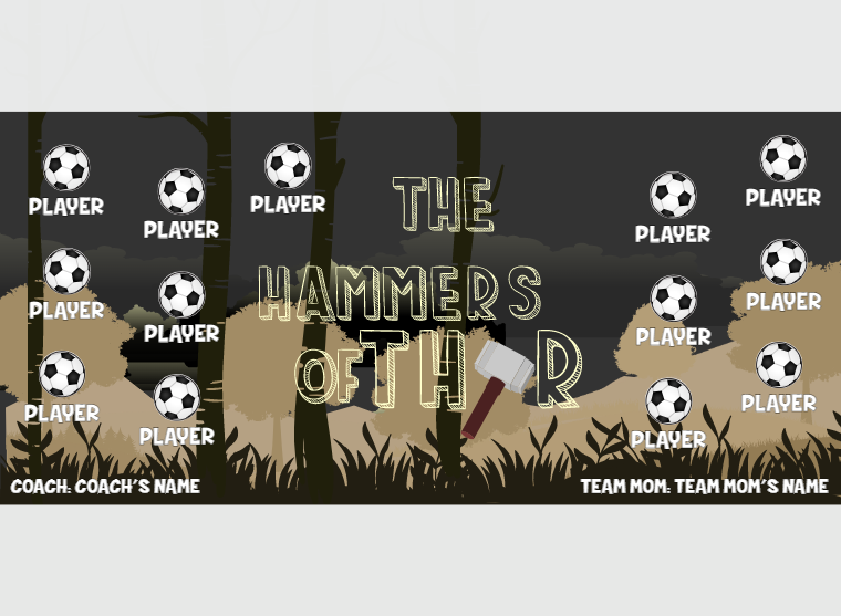 Hammers OF Thor - Soccer - Pole Pocket Banner