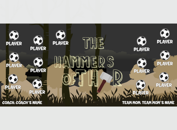 Hammers OF Thor - Soccer - Pole Pocket Banner