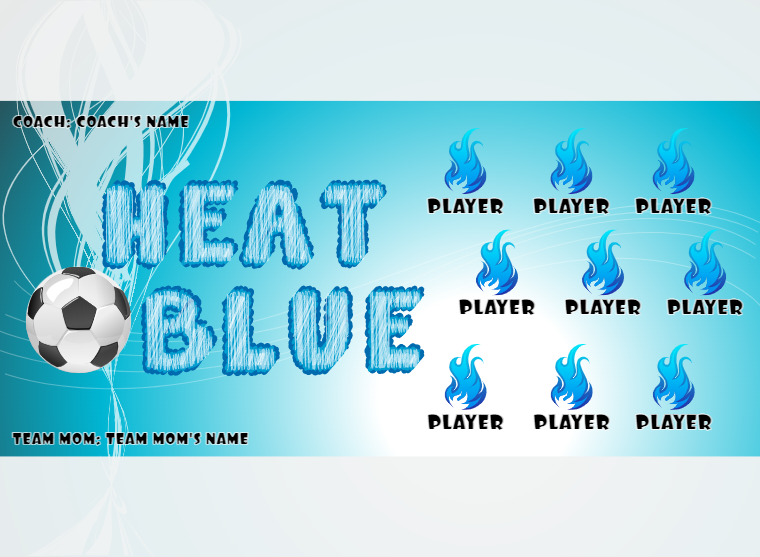 Heat Blue - Soccer - Pole Pocket Banner