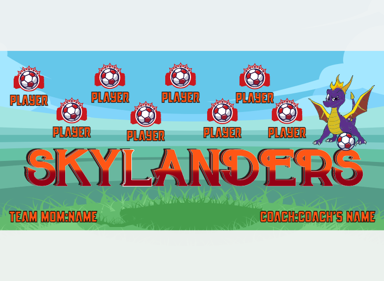 Skylanders - Soccer - Pole Pocket Banner