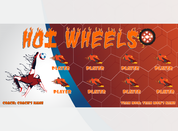 HOT Wheel 2 - Soccer - Pole Pocket Banner