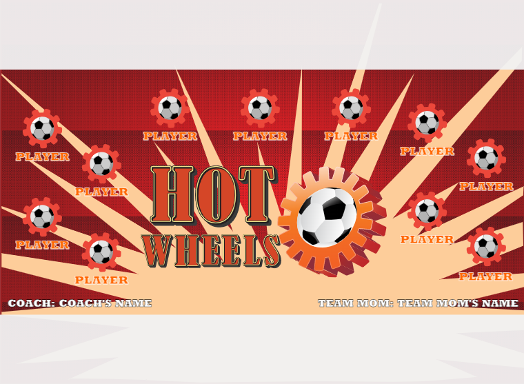HOT Wheel - Soccer - Pole Pocket Banner