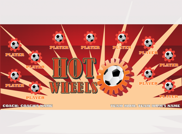 HOT Wheel - Soccer - Pole Pocket Banner