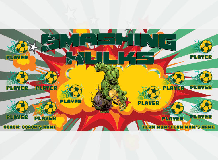 Hulk Smashing - Soccer - Pole Pocket Banner