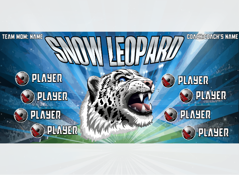 Snow Leopard - Soccer - Pole Pocket Banner