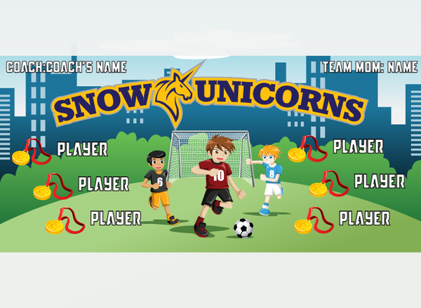 Snowunicorn - Soccer - Pole Pocket Banner