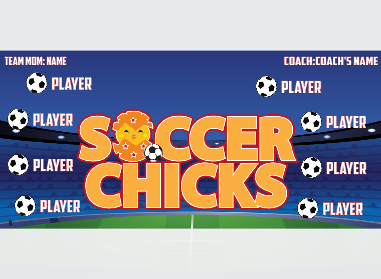 Chicks - Soccer - Pole Pocket Banner
