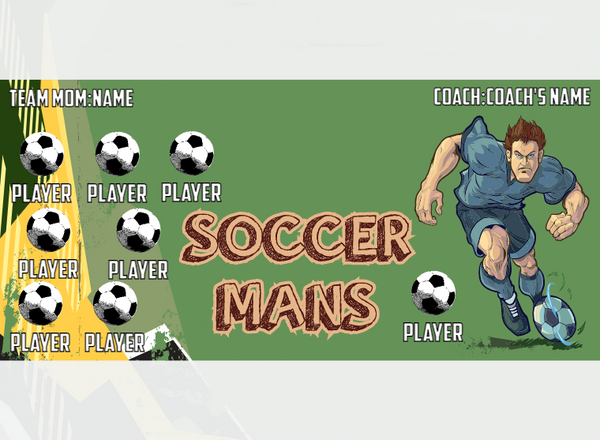 Mans - Soccer - Pole Pocket Banner