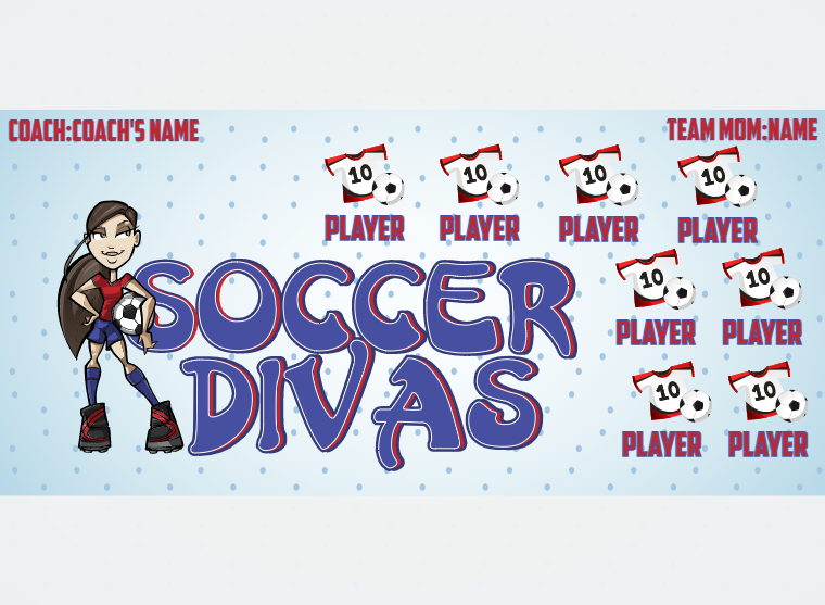 Divas - Soccer - Pole Pocket Banner