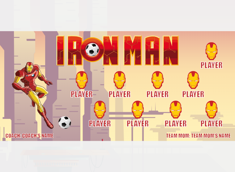 Iron MAN - Soccer - Pole Pocket Banner