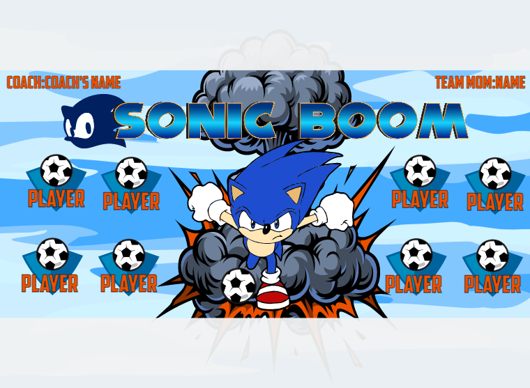 Sonic Boom - Soccer - Pole Pocket Banner