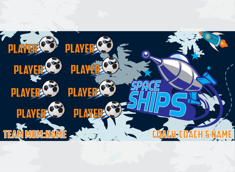 Spaceships - Soccer - Pole Pocket Banner