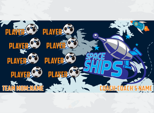 Spaceships - Soccer - Pole Pocket Banner