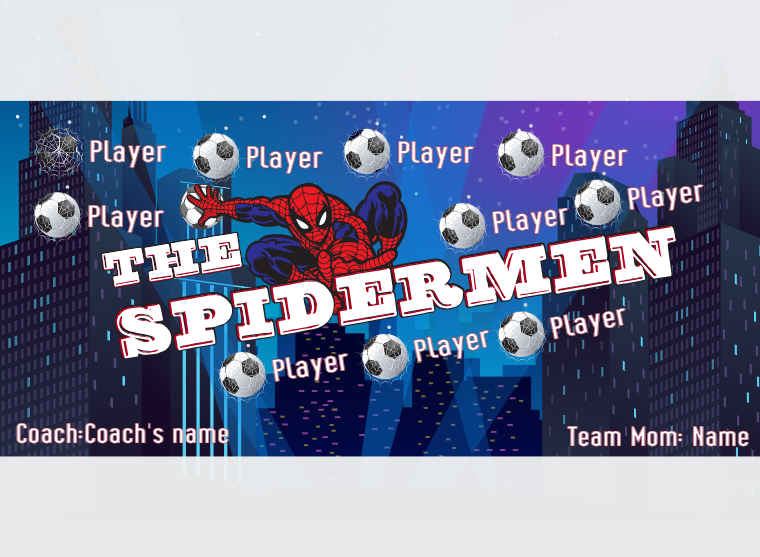 Spidermen - Soccer - Pole Pocket Banner