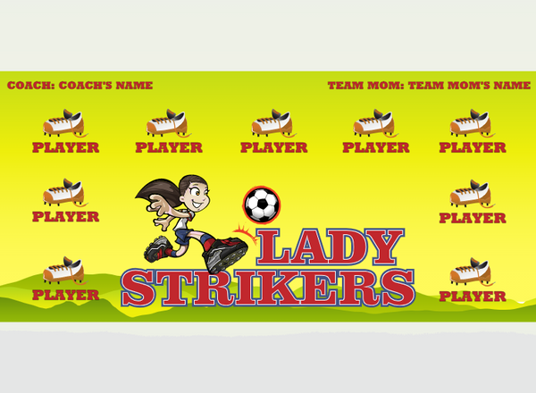 Ladystrikers - Soccer - Pole Pocket Banner