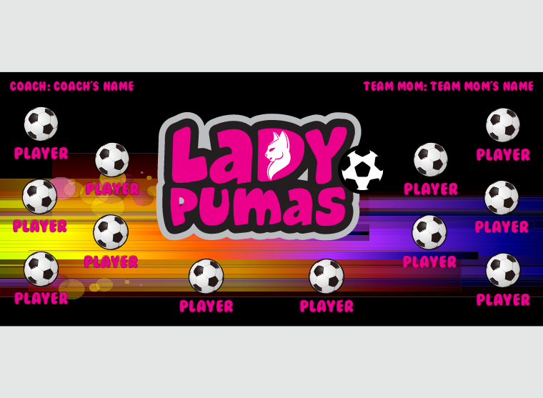 Ladypumas - Soccer - Pole Pocket Banner