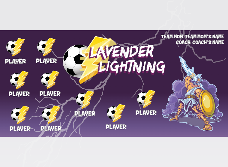Lavender Lightning 2 - Soccer - Pole Pocket Banner