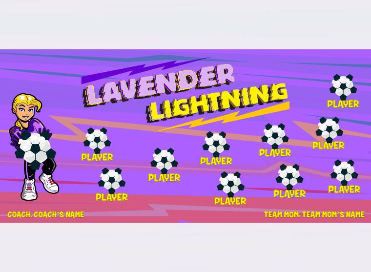 Lightning Lavender - Soccer - Pole Pocket Banner