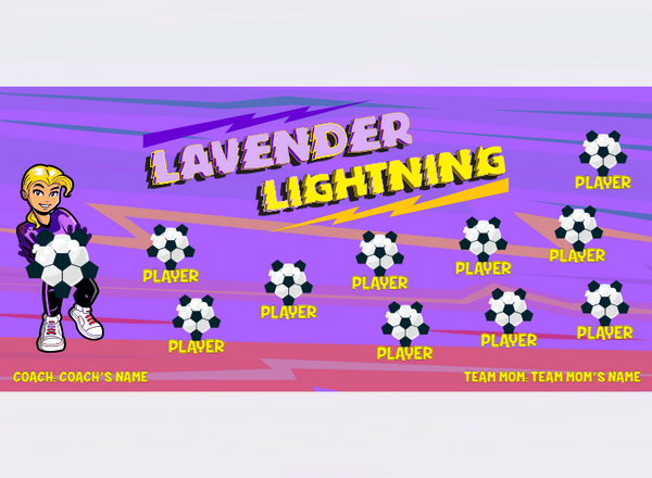 Lightning Lavender - Soccer - Pole Pocket Banner