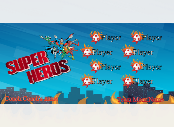 Super Heroes 2 - Soccer - Pole Pocket Banner