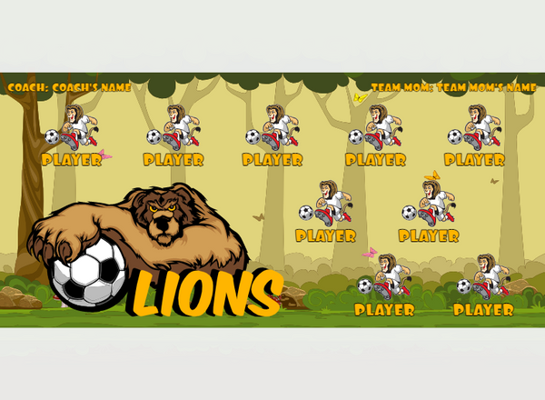 Lions 3 - Soccer - Pole Pocket Banner