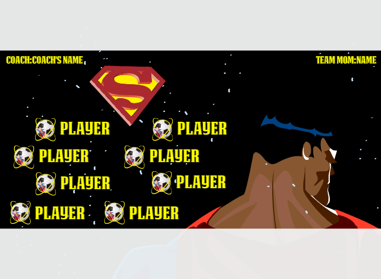 Superman - Soccer - Pole Pocket Banner