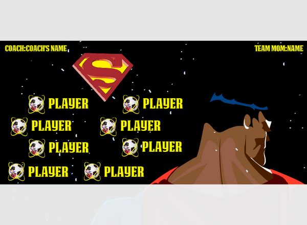 Superman - Soccer - Pole Pocket Banner
