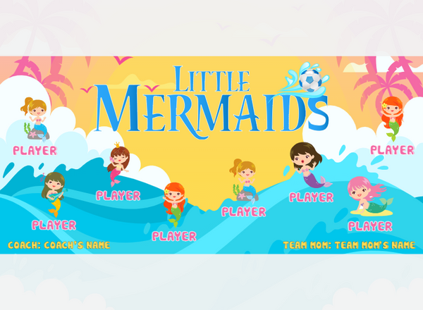 Little Mermaids - Soccer - Pole Pocket Banner