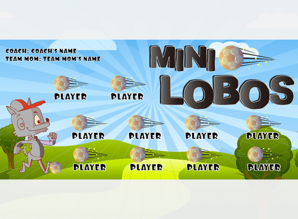 Lobos Mini - Soccer - Pole Pocket Banner