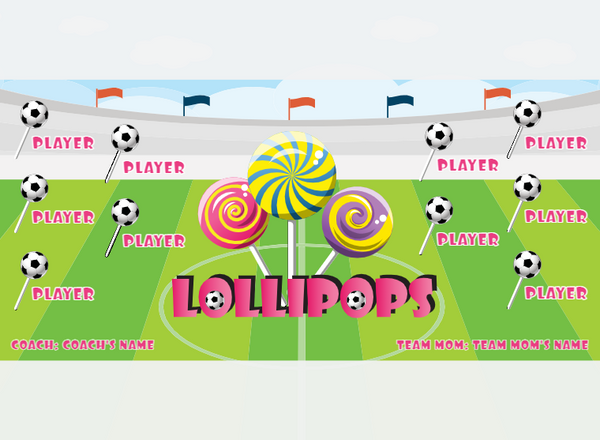 Lollipops - Soccer - Pole Pocket Banner