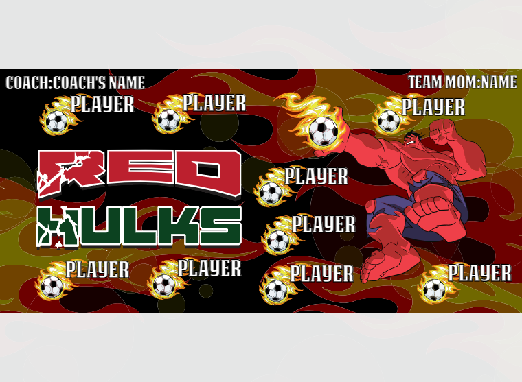 RED Hulk 2 - Soccer - Pole Pocket Banner