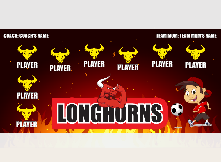 Longhorns - Soccer - Pole Pocket Banner