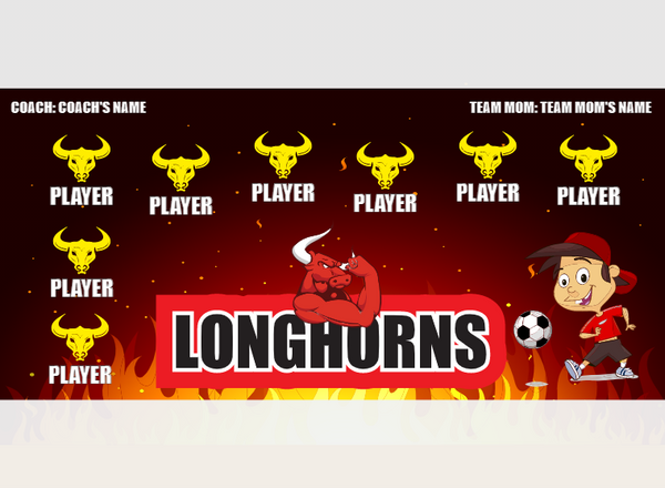 Longhorns - Soccer - Pole Pocket Banner