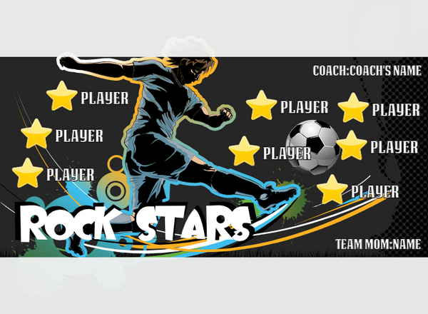 Rockstar - Soccer - Pole Pocket Banner