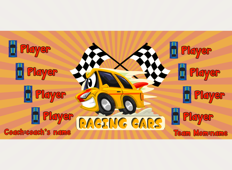 Racingcars - Soccer - Pole Pocket Banner