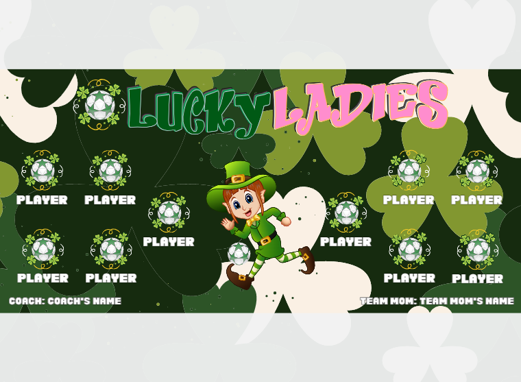 Lucky Ladies 2 - Soccer - Pole Pocket Banner