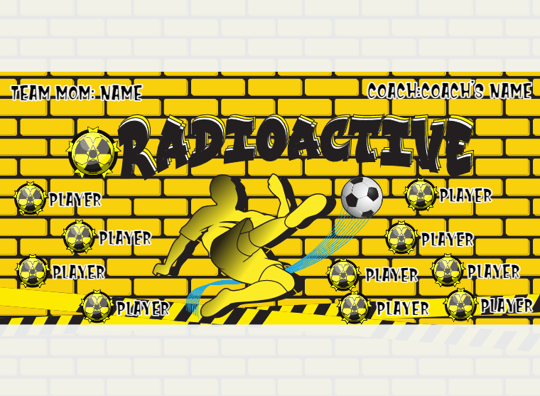 Radioactive - Soccer - Pole Pocket Banner