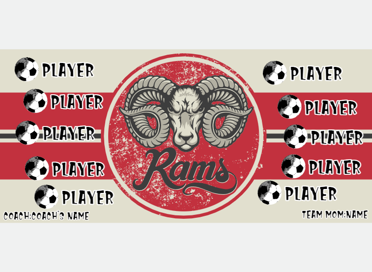 Rams 1 - Soccer - Pole Pocket Banner