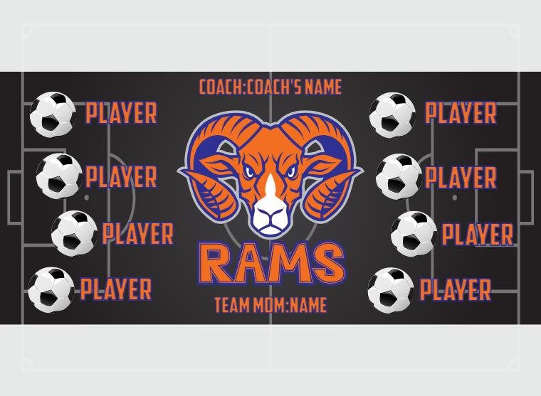Rams - Soccer - Pole Pocket Banner