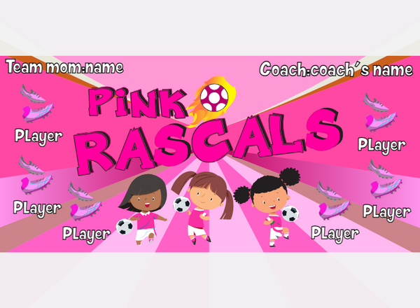 Rascals Pink - Soccer - Pole Pocket Banner