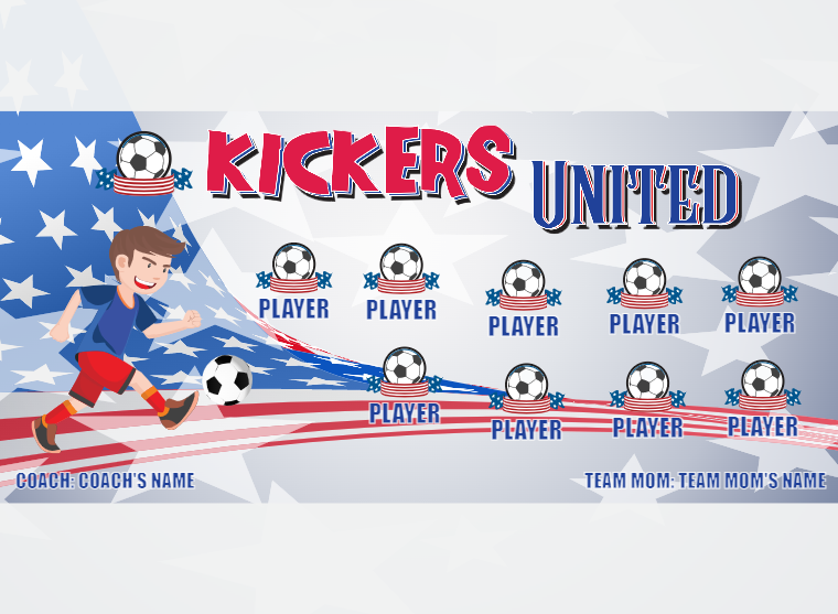 Kickers United - Soccer - Pole Pocket Banner